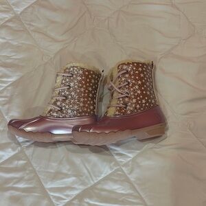 NEW Stylish Pink Star-Patterned Women's Boots size 3